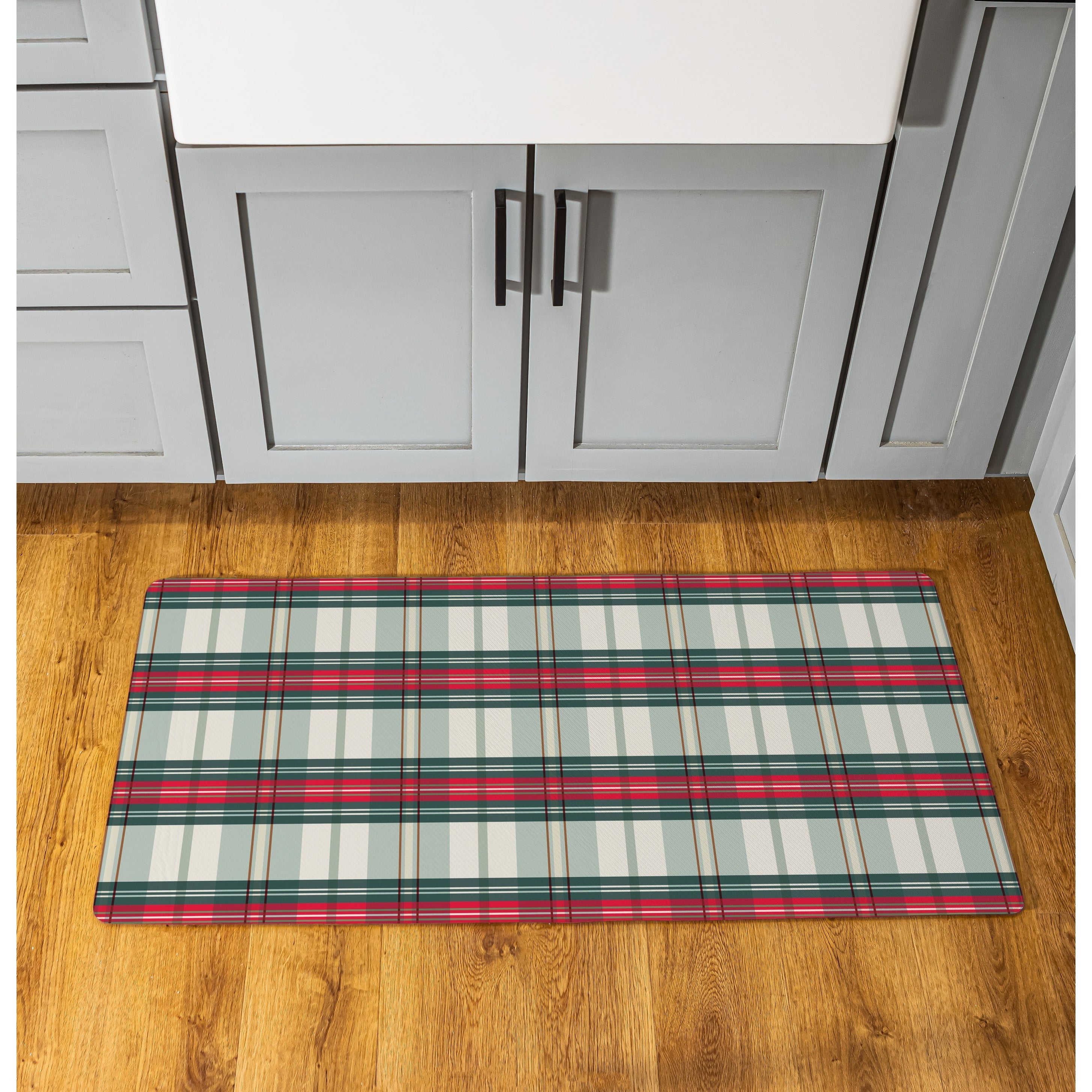 Winter Plaid Anti Fatigue Door Mat