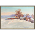 Winter In The Field By Alexander Shandor Framed Mounted Canvas Wall Art Print