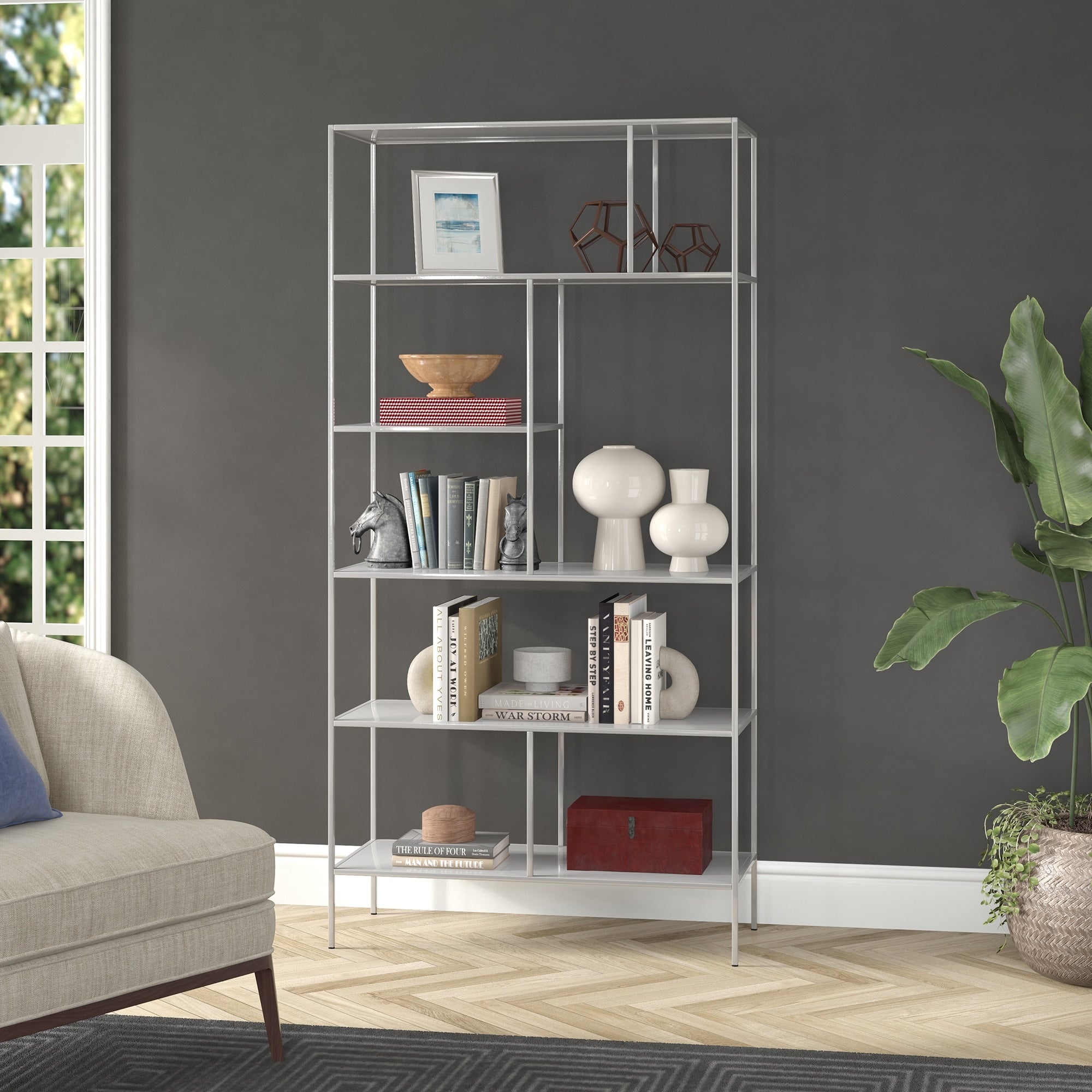 Winthrop Bookcase Blackened Bronze Finish