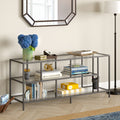 Winthrop Three Shelf Tv Stand In Blackened Bronze