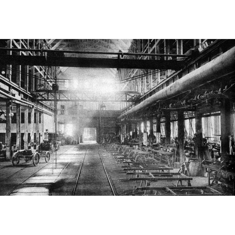 Winton Motor Carriage Company Black And White Gallery Wrapped Canvas