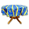 Wipeable Tablecloth Rectangle Round Spillproof French Acrylic Coated Blue Bees.