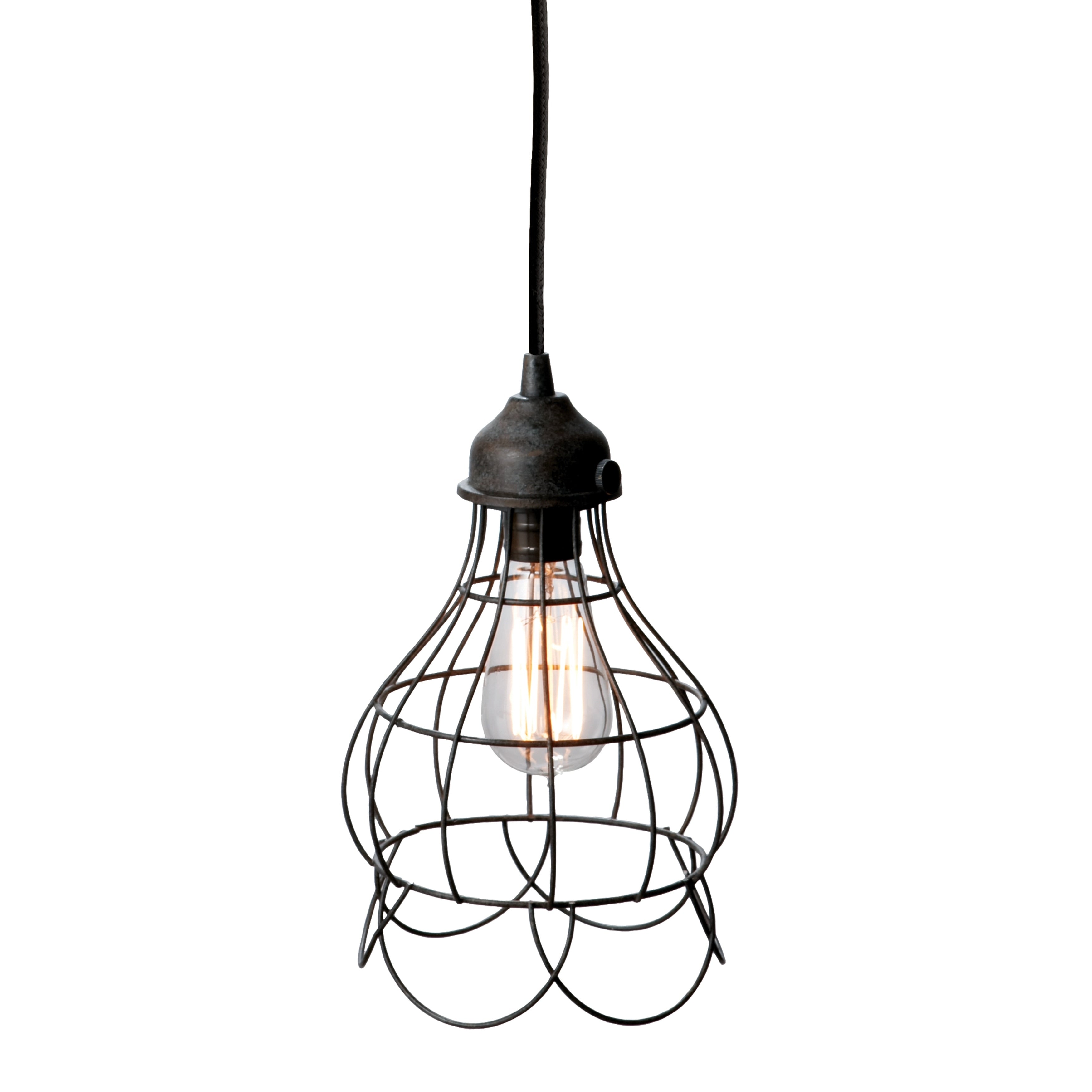 Wire 6 Inch Wide 1 Light Mini Pendant In Oil Rubbed Bronze 6In W X 6In D X 12In H