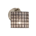 Wire Glass Bronx Ada 1 Light Brushed Nickel Wall Sconce Grid With Clear Bubbles Oval Shade