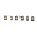 Wire Glass Era 6 Light Polished Chrome Bath Bar Grid With Clear Bubbles Square W Flat Rim Shade