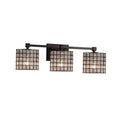 Wire Glass Tetra 3 Light Matte Black Bath Bar Grid With Clear Bubbles Oval Shade