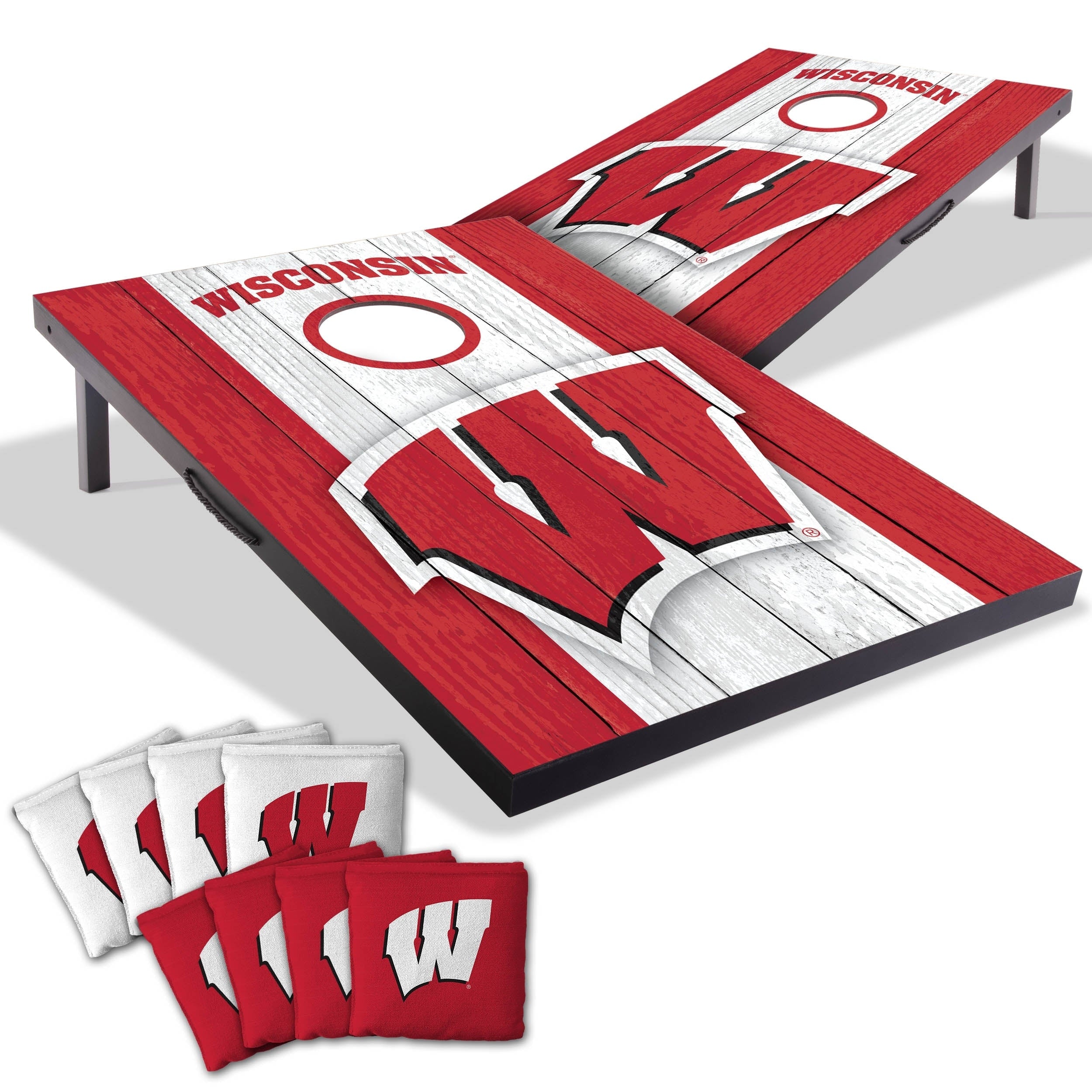 Wisconsin Badgers Ncaa Compact 2X3 Tailgate Cornhole Board Set
