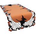 Witch Embroidered Cutwork Halloween Table Runner 16 By 34 Inch