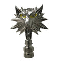 Wolf Head Lamp Finial Brushed Nickel Base 2.75 H