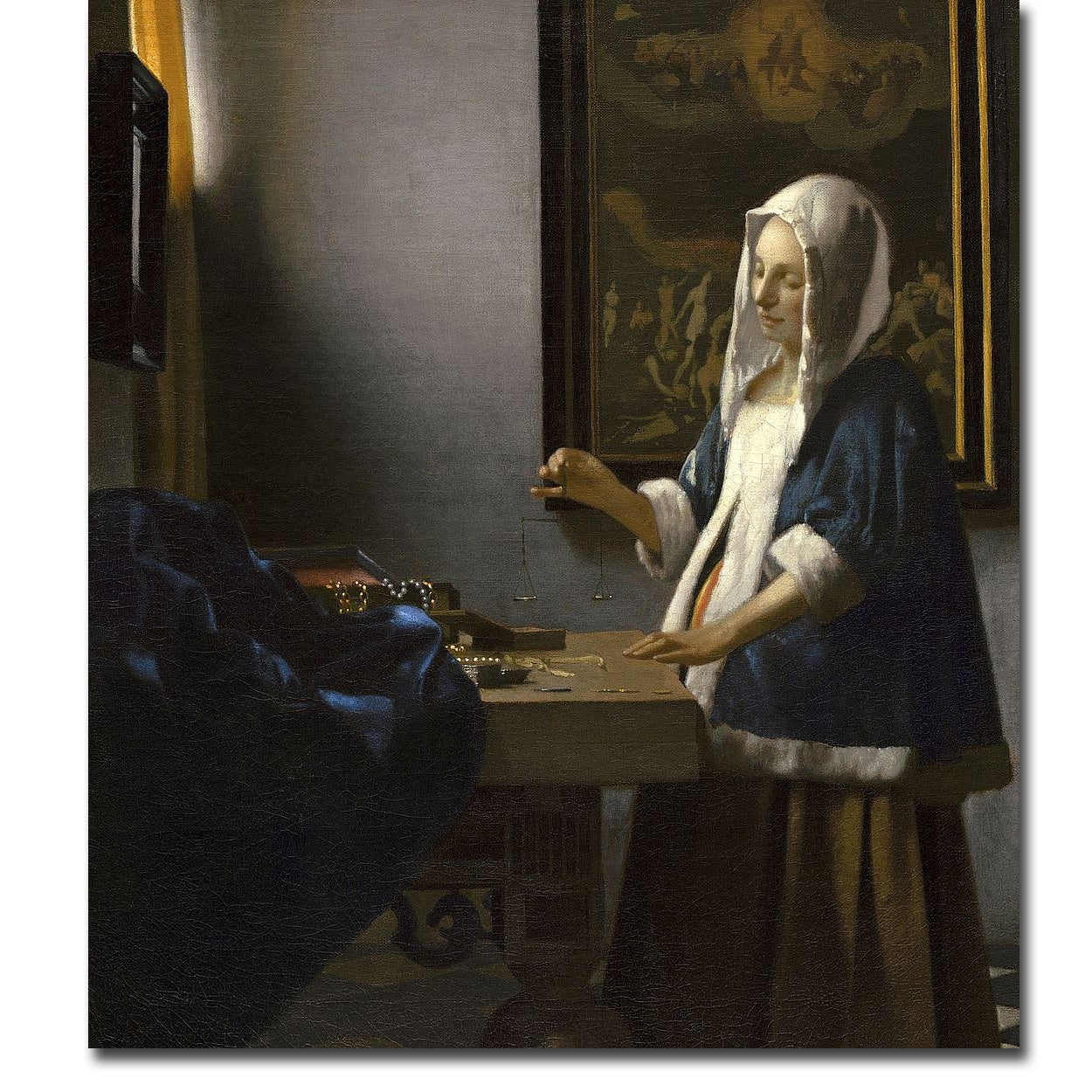 Woman Holding A Balance By Johannes Vermeer Gallery Wrapped Canvas Giclee Art 27 In X 24 In