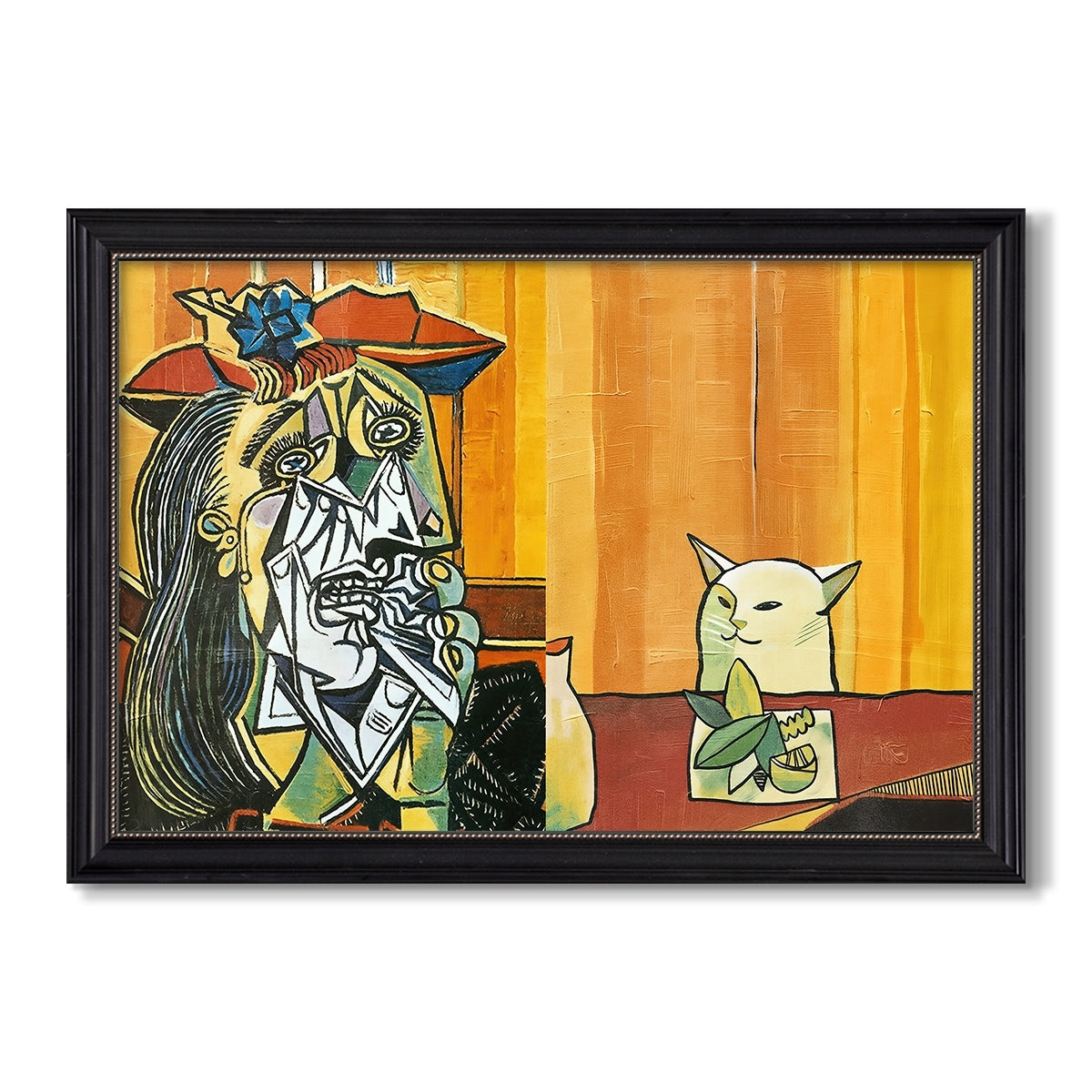 Woman Yelling At A Cat Meme C 2019 Internet Artist Custom Framed Canvas
