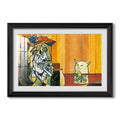 Woman Yelling At A Cat Meme C 2019 Internet Artist Custom Framed Print