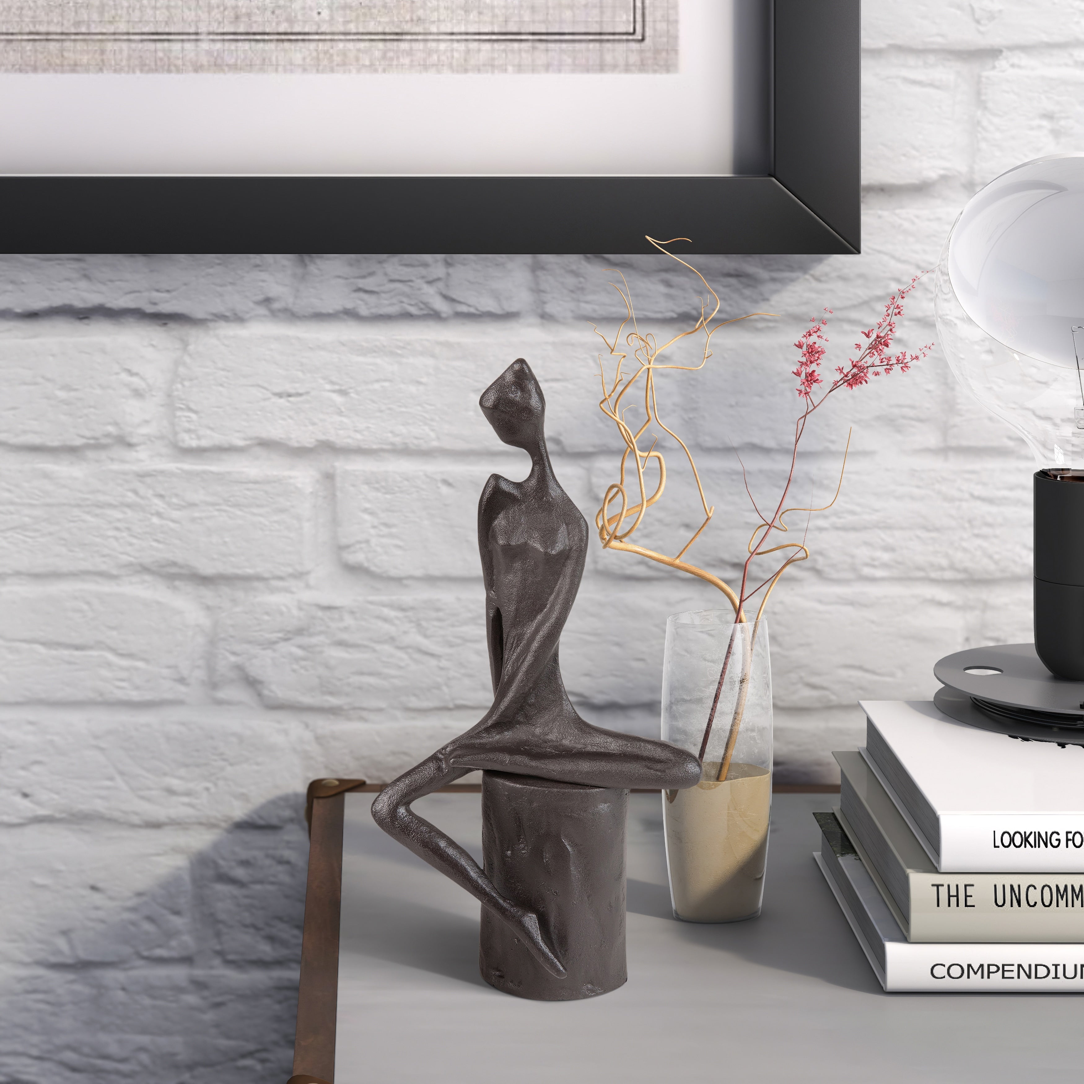 Woman In Reflection Cast Iron Sculpture