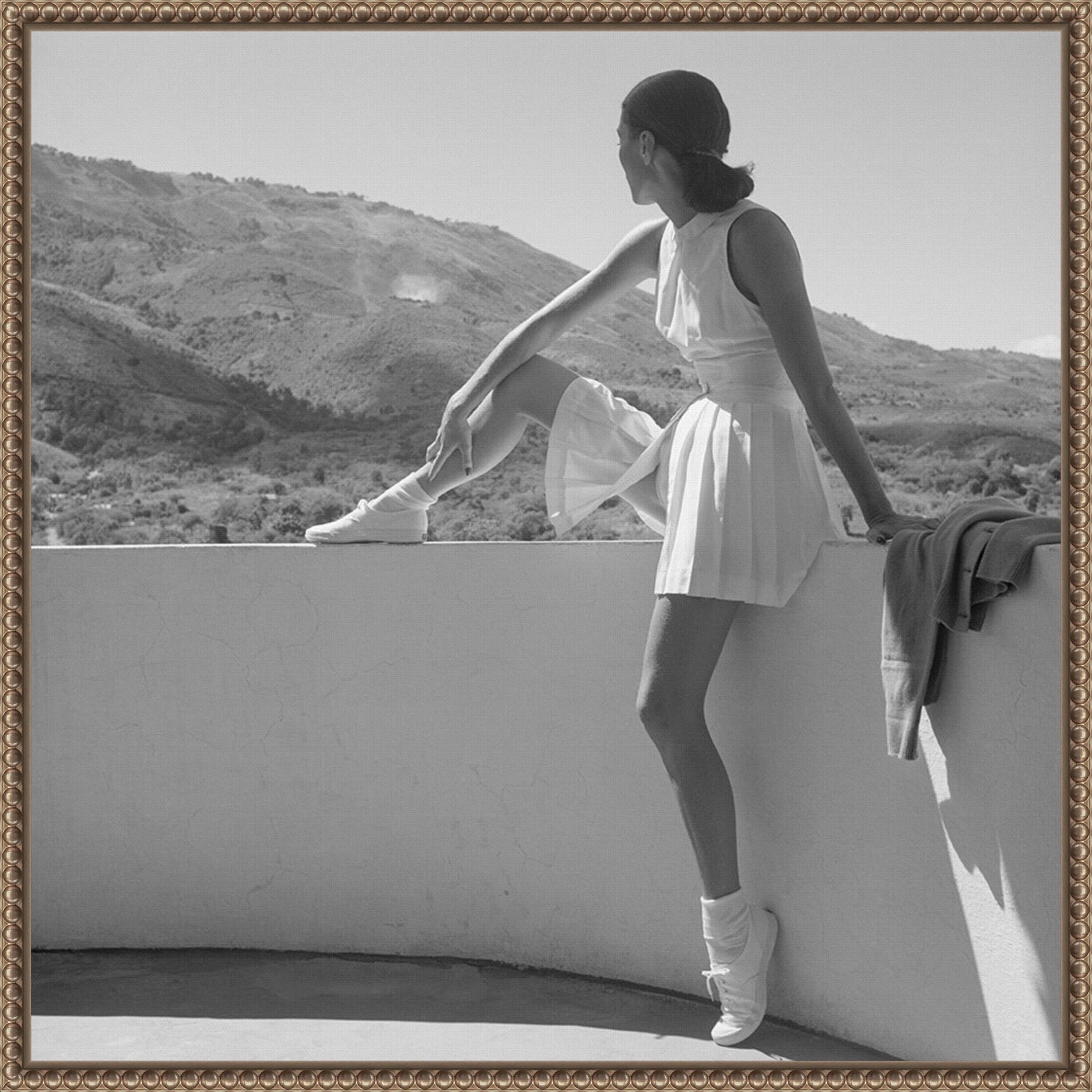 Woman In Tennis Outfit 1947 By Toni Frissell Framed Canvas Wall Art Print