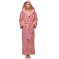 Womens Hooded Fleece Bathrobe Turkish Soft Plush Robe