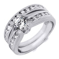 Womens 1.25 Carat Round Cut Bridal Set Ring Sterling Silver Size 5 9