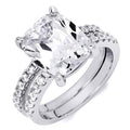 Womens 7.0 Ct Bridal Wedding Ring Set Cushion Cut Sterling Silver