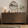 Wood 6 Drawer Double Dresser