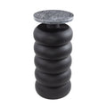 Wood Bubble Inspired Accent Table With Marble Tabletop Black Roche River Decor