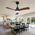 Wood Ceiling Fan With Dimmable Light Remote Control