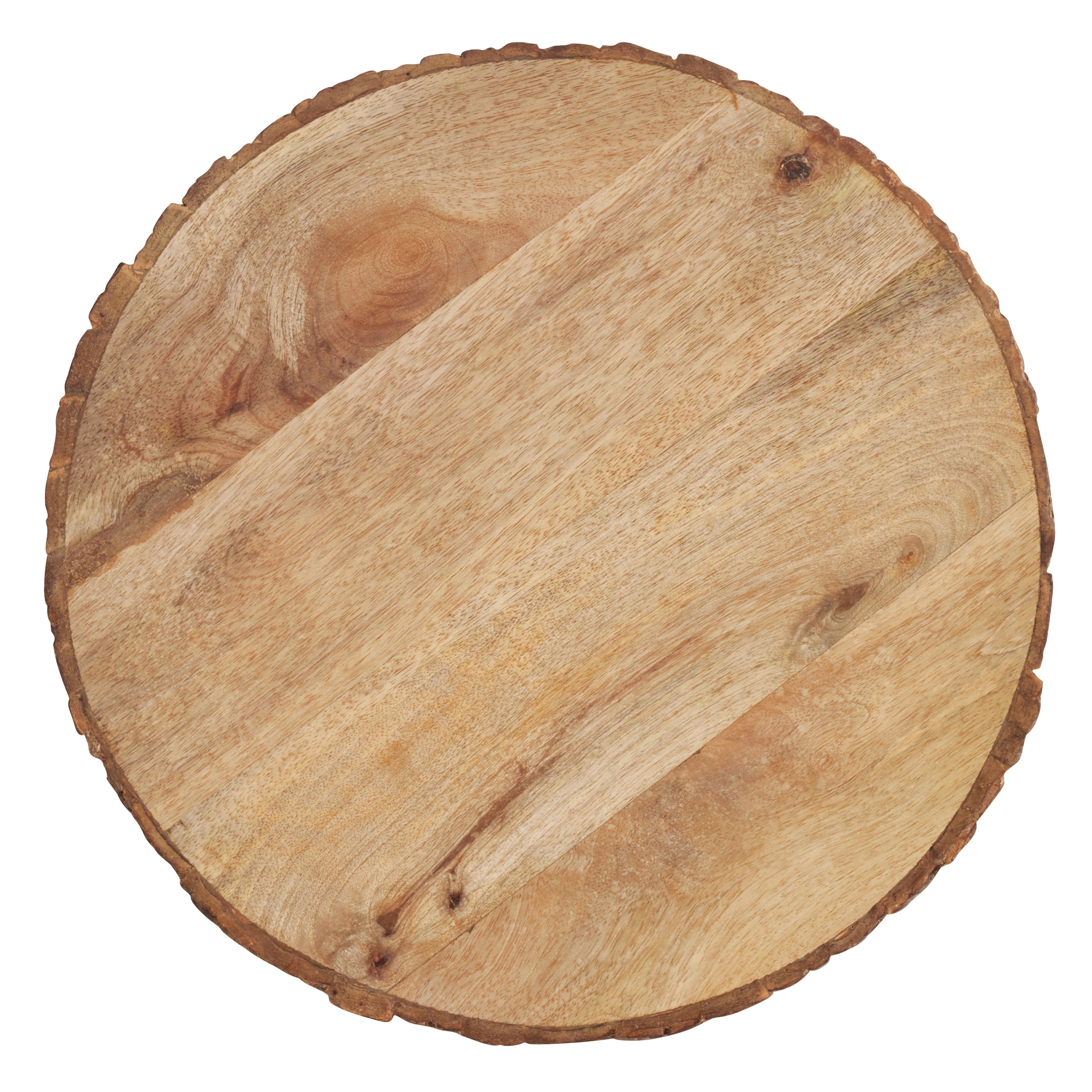 Wood Charger Plates With Bark Edge Design Set Of 4