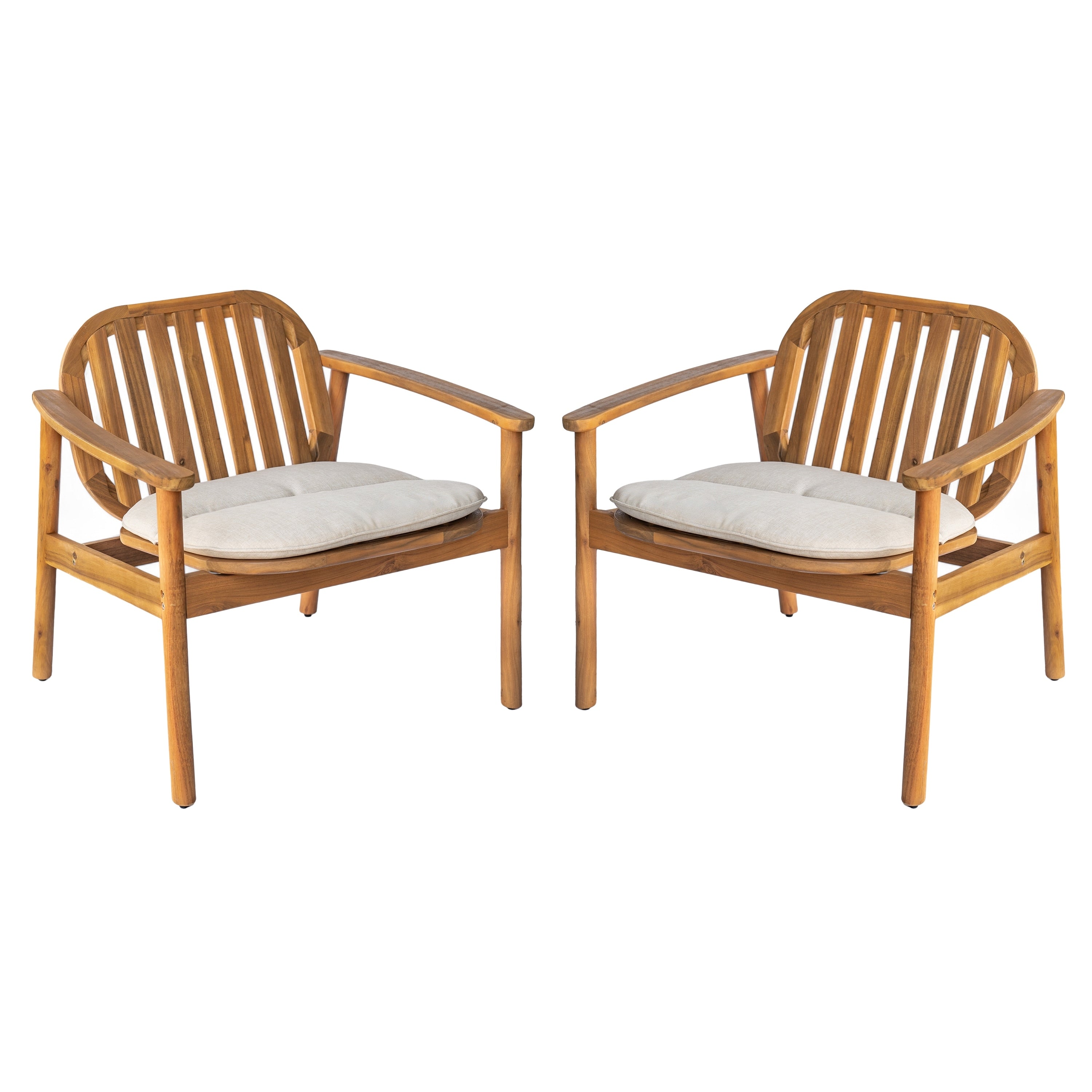 Wood Club Chairs Set Of 2 Armchairs With Cushions Lounge Chair Reading Chair Accent Chair With Slatted Back
