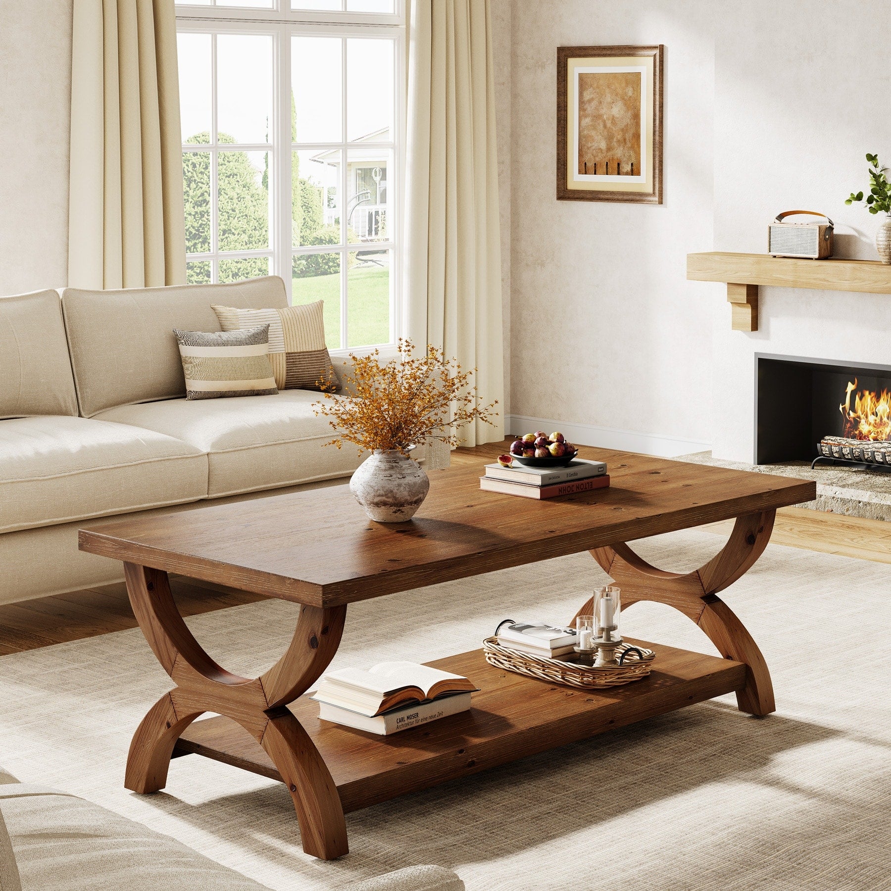 Wood Coffee Center Table For Living Room