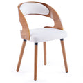 Wood Dining Chairs Modern Upholstered Dining Chairs With Curved Backrest For Kitchen Dining Room Living Room