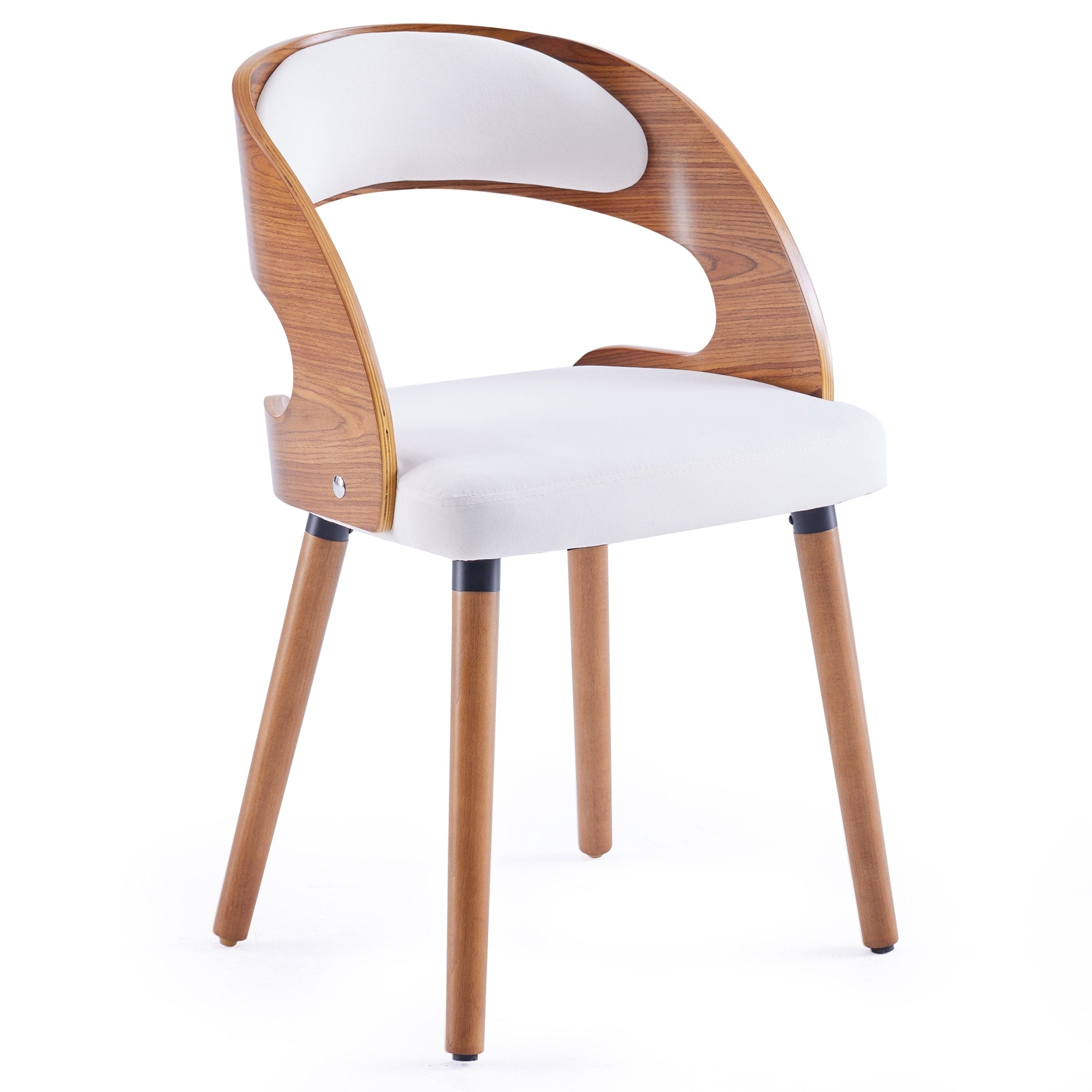 Wood Dining Chairs Modern Upholstered Dining Chairs With Curved Backrest For Kitchen Dining Room Living Room