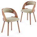 Wood Dining Chairs Set Of 2 Modern Upholstered Dining Chairs With Curved Backrest For Kitchen Dining Room Living Room