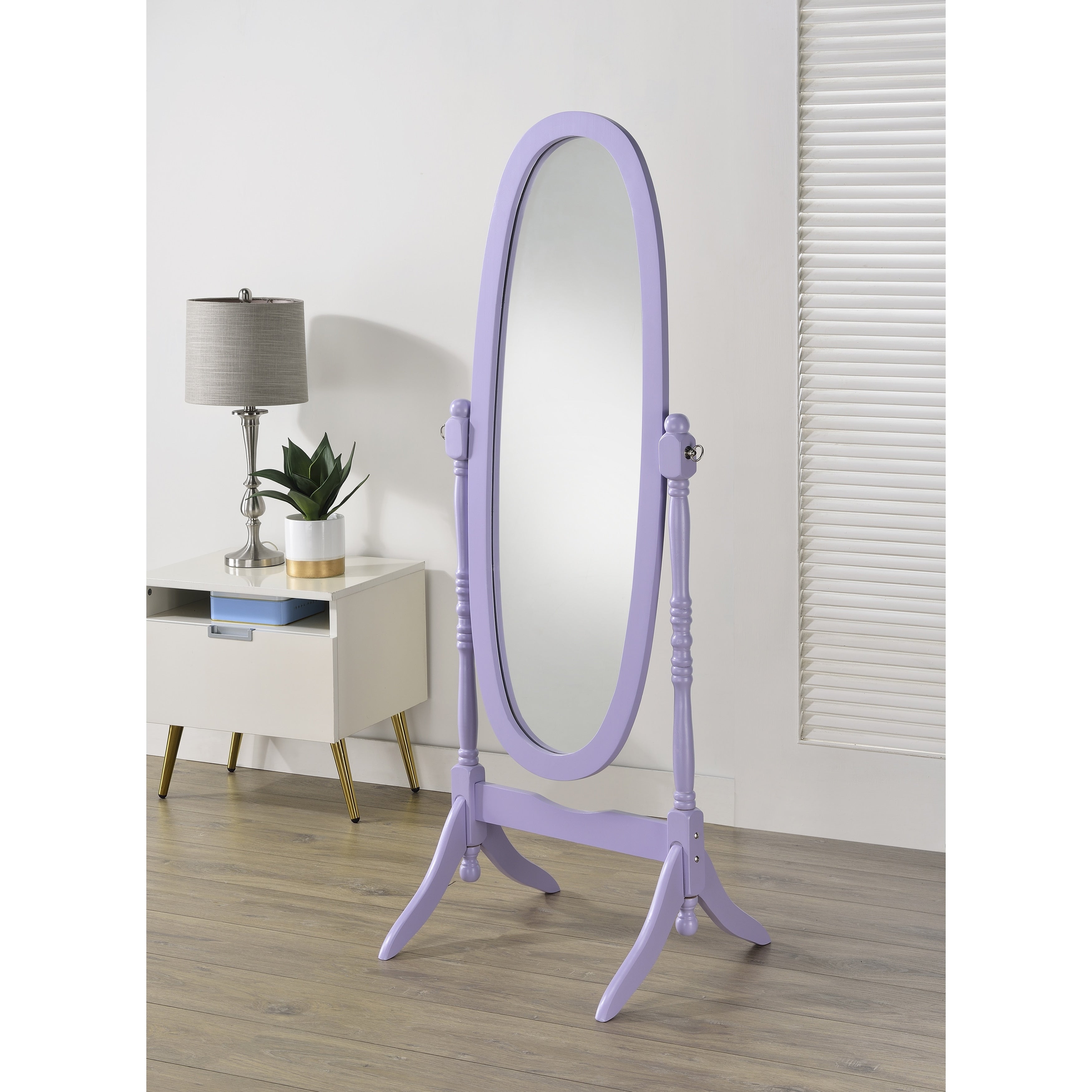 Wood Floor Cheval Mirror Oval Glass Mirror With Wood Frame And Stand