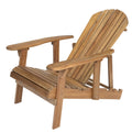Wood Folding Adirondack Chair Patio Chair With Armrests Modern Reception Chair Natural Side Chair Leisure Chair