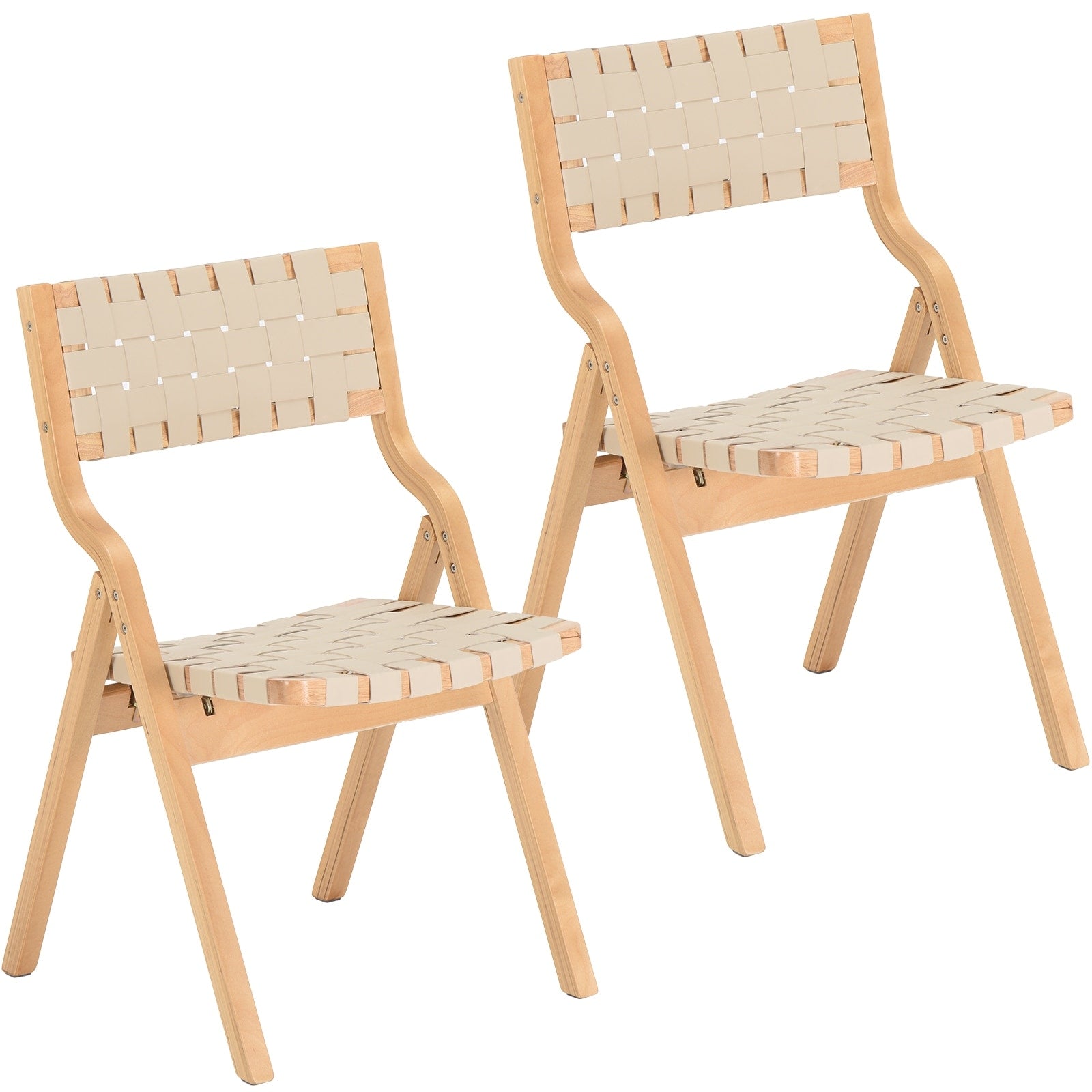 Wood Folding Chairs Set Of 2 Wooden Indoor Stackable Dining Chairs For Kitchen Dining Room Chair Woven Seat