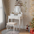 Wood Make Up Vanity Table And Stool Set