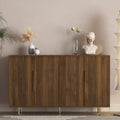 Wood Modern Buffet Cabinet With Storage Fluted Sideboard Large Buffet With Adjustable Shelves Accent Cabinet Console Table