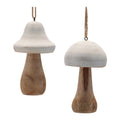 Wood Mushroom Ornament Set Of 4