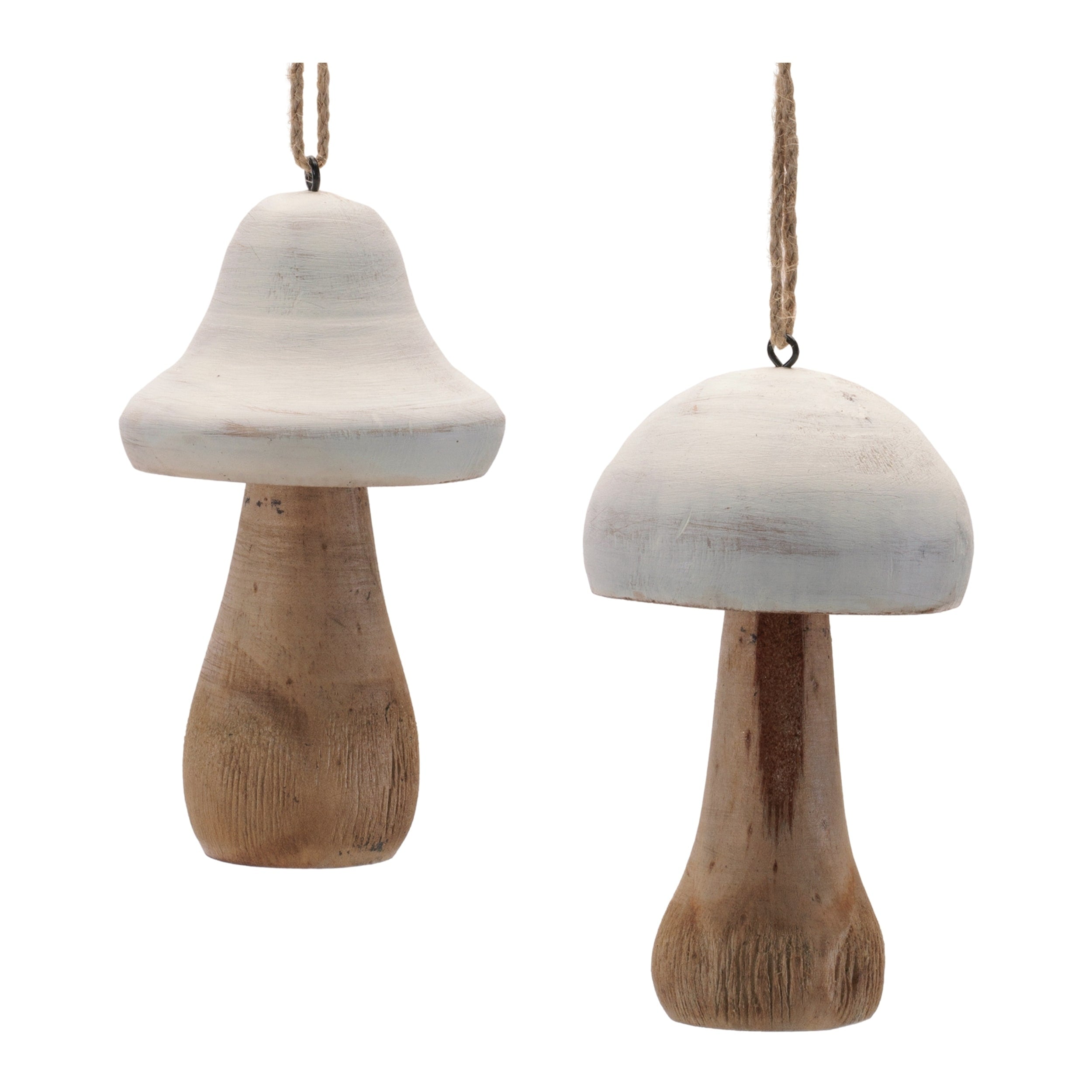 Wood Mushroom Ornament Set Of 4