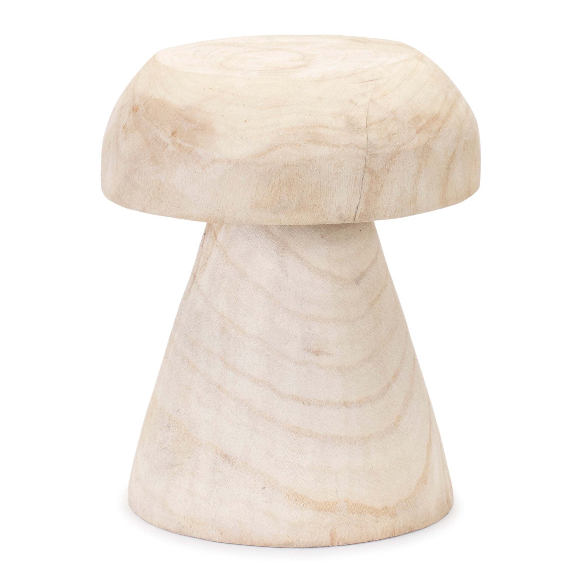 Wood Mushroom Stool 12.5 H