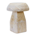 Wood Mushroom Stool 15.5 H