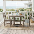 Wood Outdoor Patio Dining Set 37.8 In.Square Table With 2 Chairs All Weather 3 Piece Bistro Set