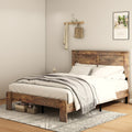 Wood Platform Bed Frame Under Bed Storage No Box Spring Full Queen King Size Noise Free Easy Assembly
