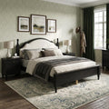 Wood Platform Bed With Upholstered Curved Headboard By Harper Bright Designs