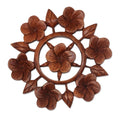 Handmade Wood Relief Panel Frangipani Garden Indonesia Brown