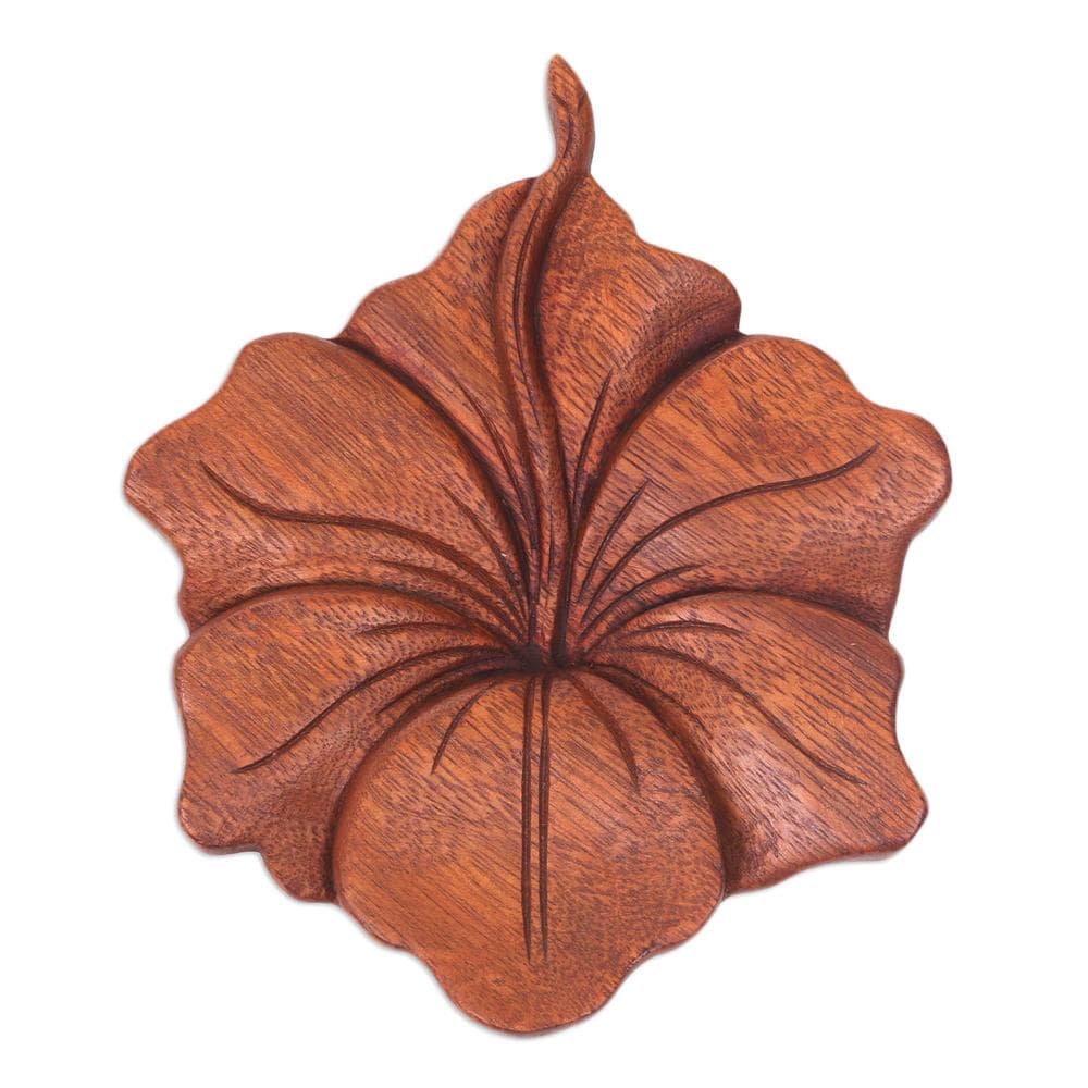 Wood Relief Panel Single Hibiscus Indonesia