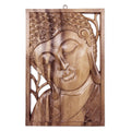 Handmade Wood Relief Panel Young Buddha Indonesia