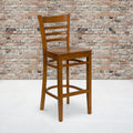 Wood Restaurant Bar Stool 16.75 W X 19 D X 43.75 H