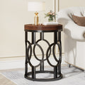 Wood Round Side Table Small End Table For Living Room Bedroom 17.72 D X 17.72 W X 23.62 H
