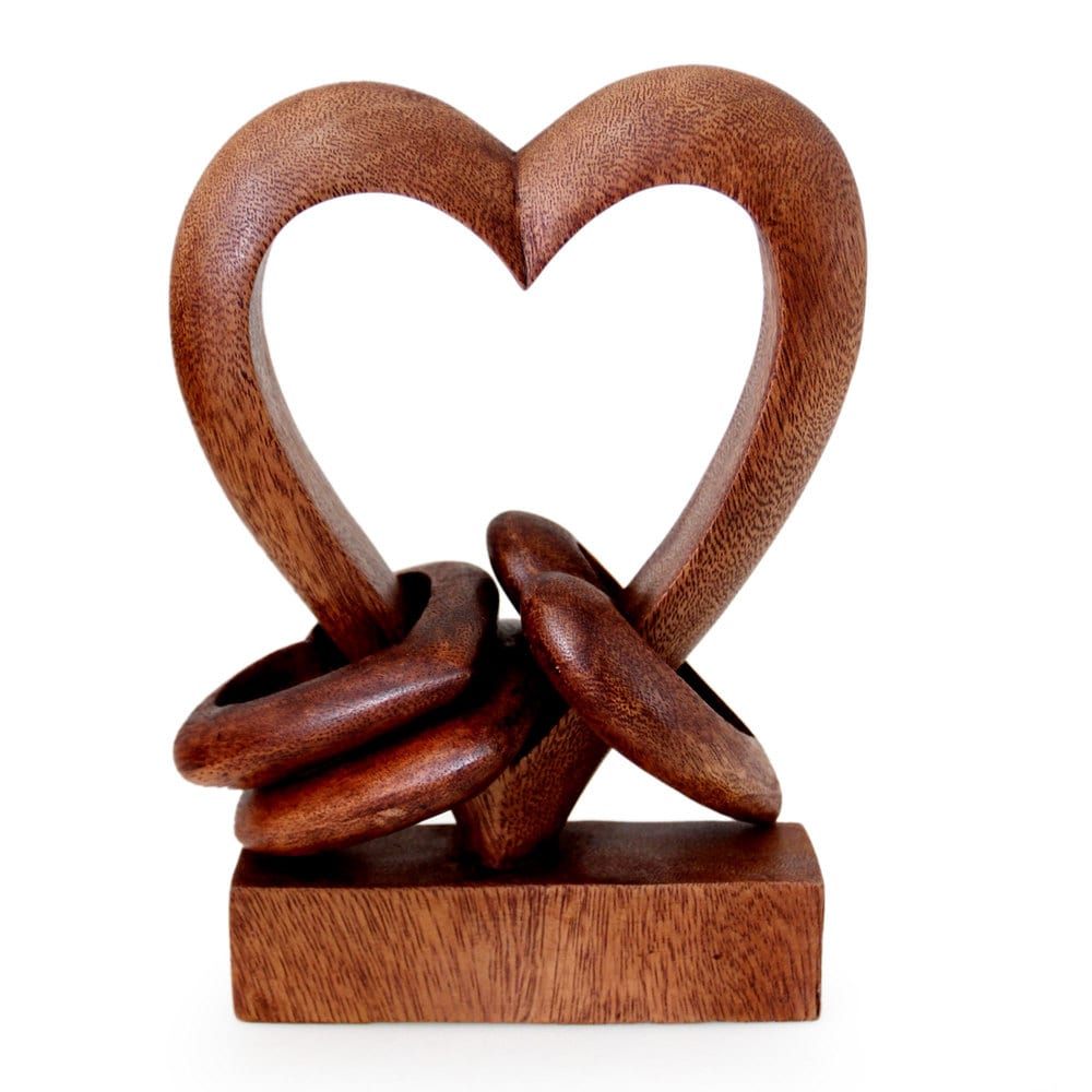 Wood Sculpture Heart Power Indonesia