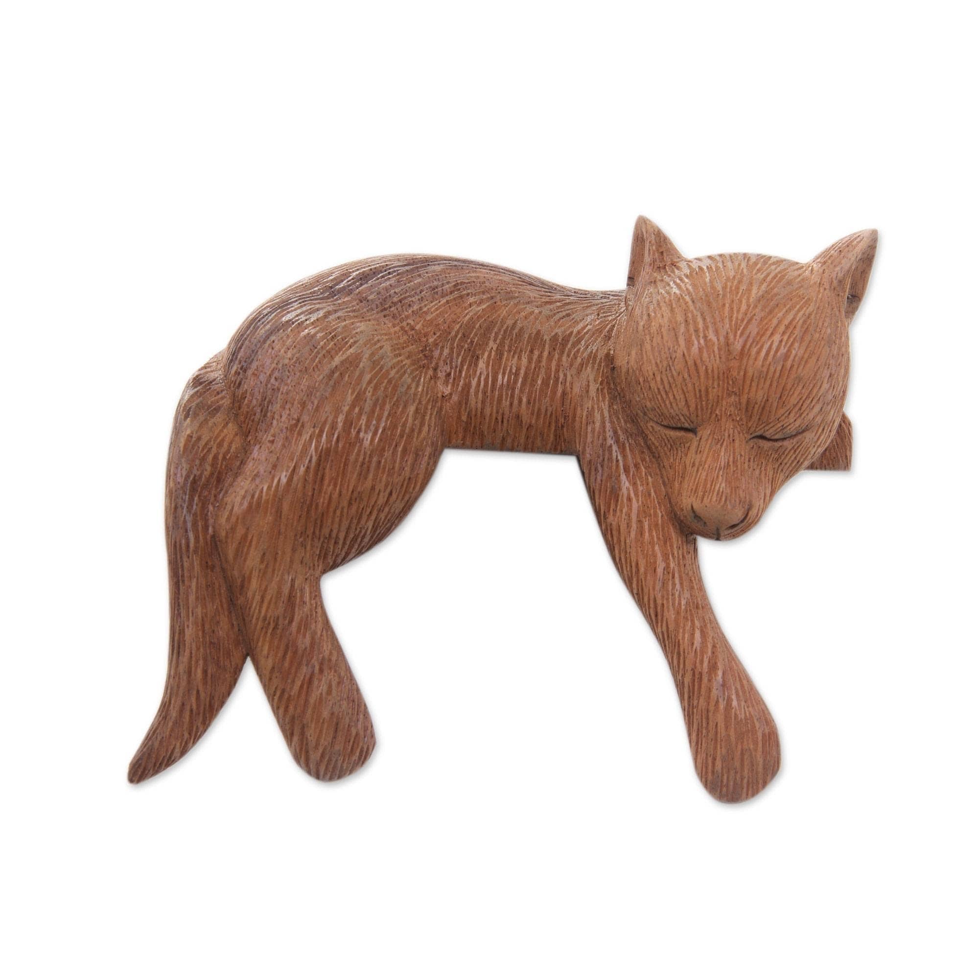 Wood Sculpture Shaggy Kintamani Dog Indonesia