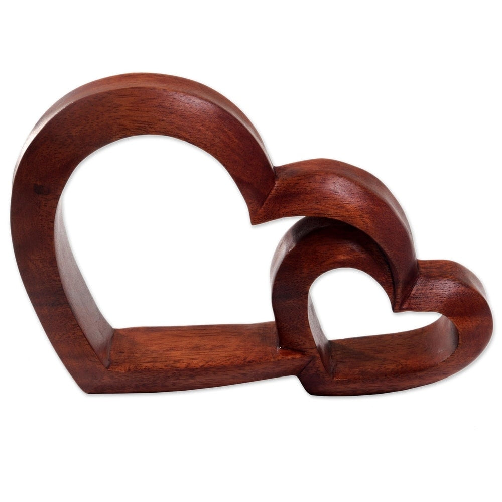 Wood Sculpture Warm Hearts Indonesia